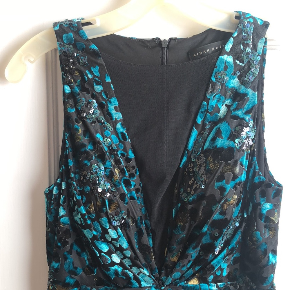 Aiden mattox dress turquoise leopard - Picture 2 of 5